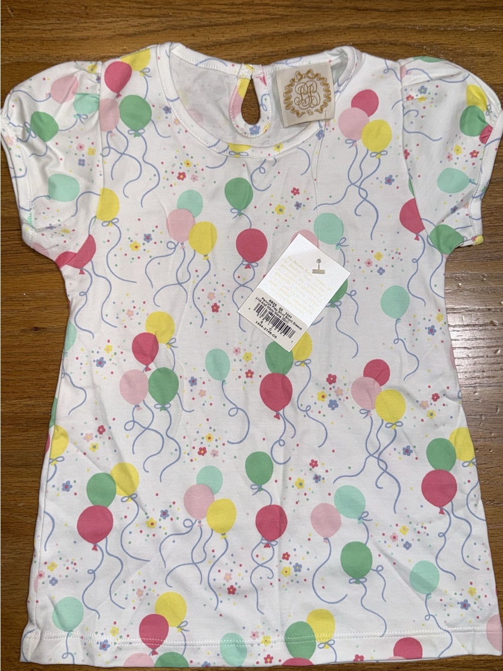 The Beaufort Bonnet Company White Balloon Print Short Sleeve Tee